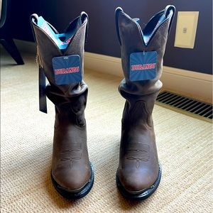 The most adorable, comfy Womens cowboy boots! Natural distressed leather look!